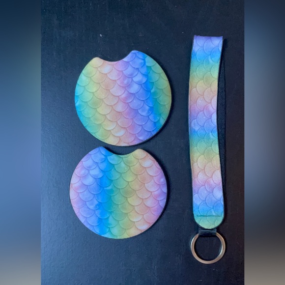 Mermaid Car Coaster & Keychain Set | Car Accessories - Picture 5 of 11